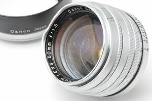 CANON LENS 50mm F1.5 キャノン レンズ フード 革ケース Lマウント L39 日本製 キヤノン カメラ Leica ライカ Leitz ライツ 50/1.5 5 15