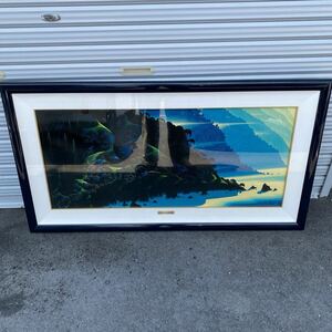 f5 Eyvind Earle アイヴァンド アール ブルーコーストライン アイベン アール 66.5cm × 122cm 絵画 風景画 アート 芸術品 大型版画