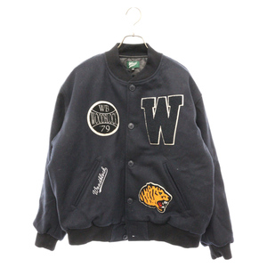 WOODBLOCK ウッドブロック MELTON VARSITY JACKET メルトン バーシティジャケット ブラック