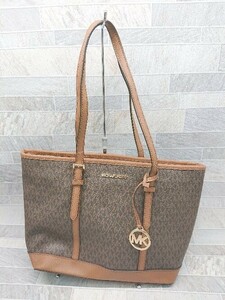 ◇ MICHAEL KORS マイケルコース 総ロゴ トートバック ブラウン レディース P