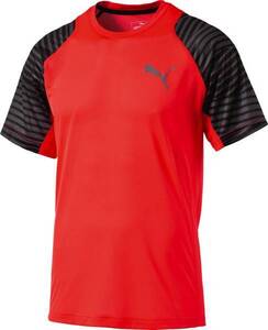 新品タグ付き　 PUMA(プーマ)　ウエルネス　Tシャツ　 ジム　トレーニング　ドライ　BLK/RED　ツートンカラー