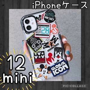 ワッペン風 iPhone12miniケース iPhoneケース クリア 人気　キャラクター