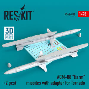 ◆◇RESKIT【RS48-0400】1/48 AGM-88 “HARM” 対レーダーミサイル/トーネード用ランチャー付き(2個入り)◇◆