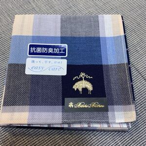 ブルックスブラザーズ ハンカチ easy care アポロコット加工 防菌防臭加工 マーク刺繍 未使用A