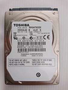 ★ジャンク品★東芝(TOSHIBA) ハードディスク・HDD MK6475GSX/640GB /SATA300 /5400 rpm/2.5インチ ★★