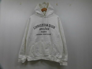 Christian Dior クリスチャンディオール DIOR アトリエ ATELIER ロゴ 043J646A0531 プルオーバー パーカー 裏起毛 トップス ホワイト 白 L