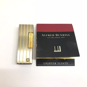 中古品 着火確認済み Dunhill ダンヒル ガスライター ゴールド×シルバーカラー ダンヒル純正フリント付き 質屋出品