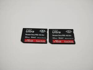 2枚セット　16GB　SanDisk　Ultra　フォーマット済み　メモリースティックプロHGデュオ　memory stick pro HG duo