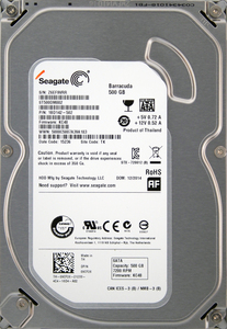 Seagate ST500DM002-1BD142 DP/N 09CF26 3.5インチ SATA600 500GB 1123回 15840時間