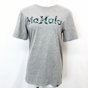 HURLEY ハーレー S レディース 女性 Tシャツ カットソー リーフ柄英字プリント 『MAHALO』 ハワイ 丸首 半袖 綿×ポリ ヘザーグレー 杢灰色