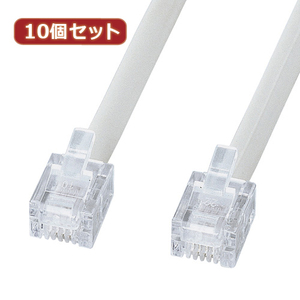 まとめ得 10個セット サンワサプライ エコロジー電話ケーブル(ノーマル) TEL-EN-3N2 TEL-EN-3N2X10 x [2個] /l