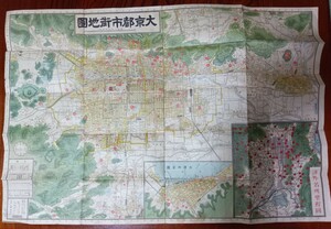 ☆古地図大京都市街地図和樂路屋○昭和２年◎