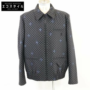 新品/国内正規/23年製 LOUIS VUITTON ルイヴィトン RM231F MV6 HOFB1E ダミエ ジップアップ ブルゾン/ ジャケット 54 グレー メンズ