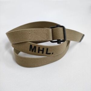 4-0923G♪MHL. NARROW MILITARY BELT ナローミリタリーベルト ベルト ベージュ エムエイチエル 242883