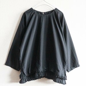 【美品】COMME des GARCONS 【2019AW/フリル ブラウス】XS コムコム コムデギャルソン ブラック 2403286