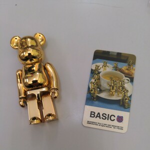 BE@RBRICK ベアブリック シリーズ14 C BASIC ベーシック ゴールド メタリック 100% メディコムトイ MEDICOMTOY カードあり