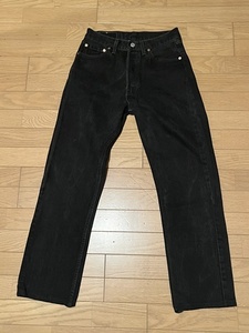 90s USA製 リーバイス LEVI’S 501 ブラックジーンズ ブラックデニム デニムパンツ 後染め w29 アメリカ製 ジーパン ジーンズ ヴィンテージ