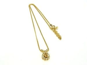 1円 ■美品■ ChristianDior クリスチャンディオール ヴィンテージ ネックレス ペンダント アクセサリー レディース ゴールド系 FL2472