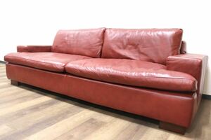 GMGH515○ACTUS/ アクタス five by five ファイブバイファイブ GRAHAM SOFA グラハムソファ 3人掛けソファ 総革 定価約41万