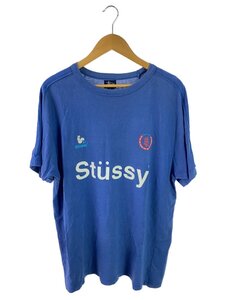 STUSSY◆Tシャツ/L/コットン/BLU/無地//