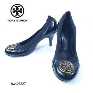 TORY BURCH パンプス ゴア エナメル US6トリーバーチ ブラック レディース ラウンドトゥ hws01227