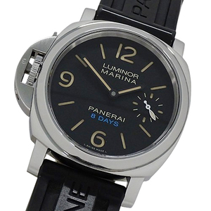 パネライ PANERAI ルミノール マリーナ PAM00796 時計 メンズ ブランド レフトハンド 8デイズ アッチャイオ 手巻き SS ラバー レザー