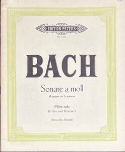 バッハ Sonate a moll (フルート+ピアノ)輸入楽譜 Bach 洋書