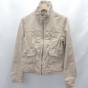 ◇ ⊂ Pepe Jeans ペペジーンズ ラムレザー 長袖 ライダースジャケット サイズM ベージュ系 レディース E