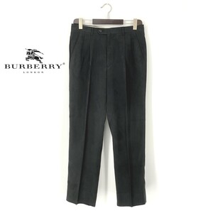 A7459/美品 秋冬 BURBERRY LONDON バーバリーロンドン テーパード スラックス パンツ トラウザーズ 82 M程 黒/メンズ ゴルフ スーツ用