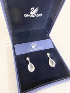 1円～☆【SWAROVSKI ティアドロップ ピアス】スワロフスキー/クリスタル/ドロップ/ラインストーン/ブランドアクセサリー/シルバーカラー ☆