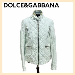 高級 DOLCE&GABBANA ドルチェ＆ガッバーナ 07SS ランウェイ着用 ラムスキン キルティングレザージャケット メンズ G9606L FULIC