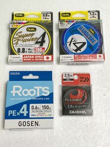 DUEL GOSEN DAIWA☆PEライン＆フロロリーダー 未使用 4点