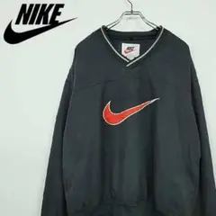 90s ナイキ NIKE ナイロンジャケット ブラック×レッド XL 古着