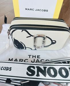 1円スタート　MARC JACOBS スヌーピーコラボ スナップショット コットン バッグ ショルダーバッグ