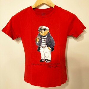 美品POLO Ralph Laurenベアー赤Tシャツ ラルフサイズS/140