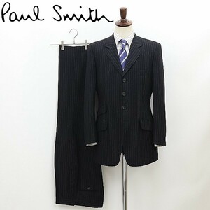 ◆Paul Smith ポールスミス ストライプ柄 ウール スーツ セットアップ 黒 ブラック M