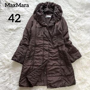 【美品】MaxMara マックスマーラ ダウンコート 女優襟 ショールカラー 白タグ 大きいサイズ XL 42 最高級 Aライン ダウンジャケット