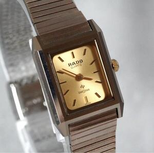 1円スタート RADO ラドー DIASTAR ダイヤスター レクタンギュラー レディース 腕時計 クォーツ 純正ベルト antique vintage watch 1スタ