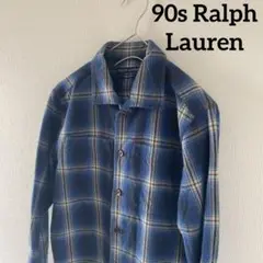 RalphLaurenラルフローレンオンブレシャドーチェックシャツオープンカラー