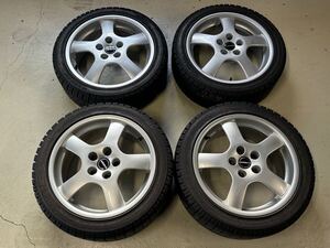 スタッドレスタイヤ　タイヤホイール　4本セット　BORBET PCD112 ハンコック　215/45R17 225/45R17 17インチ　2005年製造　現状品