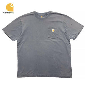 【980円スタート】 カーハート コットン クルーネック ポケット付き Tシャツ ポケT ワーク CARHARTT メンズXL USA 古着 BA1382