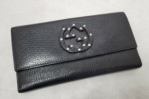 GUCCI　231843　インターロッキングG　二つ折り長財布　USED