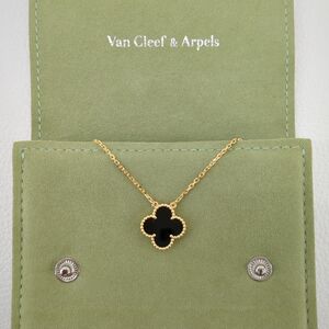 VanCleef&Arpels ヴァンクリーフ&アーペル ヴィンテージ アルハンブラ ネックレス K18 オニキス　クリーニング済 VCA◆3107/SBS通り店