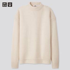 ★人気 XLサイズ UNIQLO U ミドルゲージモックネックセーター ユニクロ 長袖 ウール ニット カジュアル ブランド メンズ