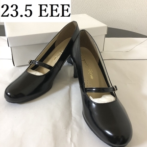 Mon Vierge モンビアージュ パンプス 本革 フォーマル オフィス 幅広 黒 23.5 EEE