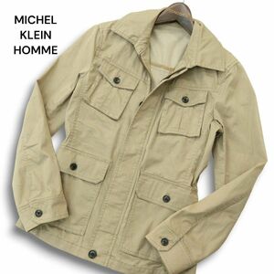 MICHEL KLEIN HOMME ミッシェルクラン オム 通年 ワーク★ サファリ ジャケット ブルゾン Sz.46　メンズ　A4T09033_8#O