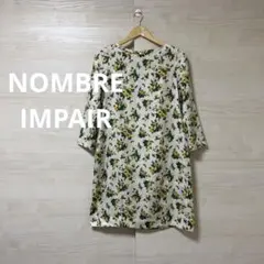 NOMBRE IMPAIR★長袖 総柄 花柄 ワンピース フラワー エレガンス