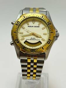 動作未確認　SEIKO セイコー ALBA　AQUA GEAR　V051-6000 クオーツ　デジアナ 腕時計 メンズ