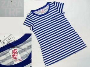 値下げ♪新品♪ザラ AラインボーダーＴシャツ/Blue♪ZARA TRF♪