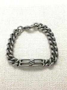 BALENCIAGA◆BB ICON BRACELET/ブレスレット/シルバー/メンズ/アクセサリー//